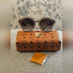 MCM Brown and Tan Sunglasses with Tortoiseshell Pattern